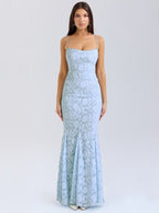 VelluraPetite Jacquard Embossed Fishtail Slim Fit Dress