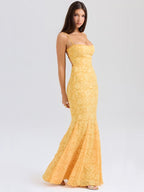 VelluraPetite Jacquard Embossed Fishtail Slim Fit Dress