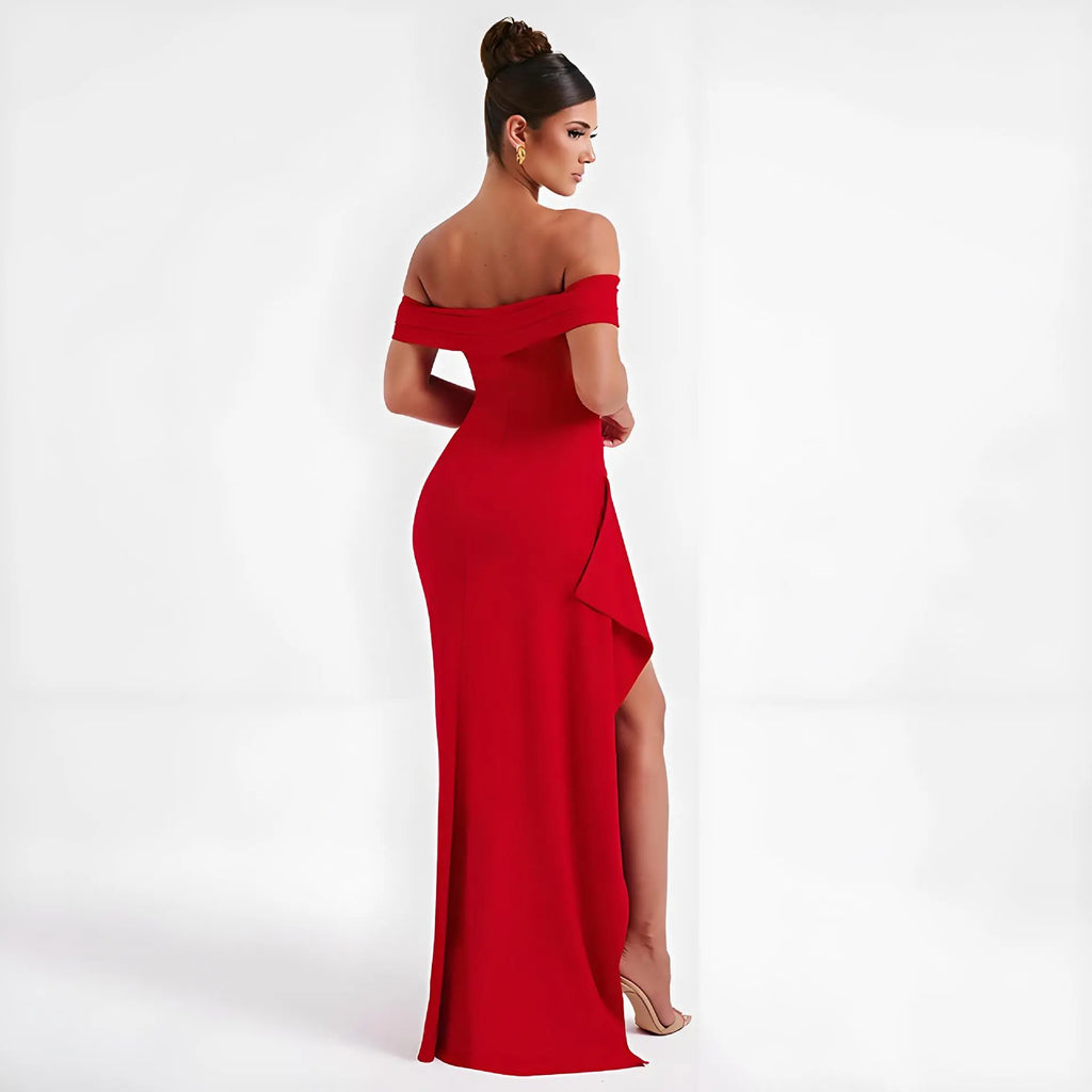 VelluraPetite Summer Tube Top Backless Slit Long Dress