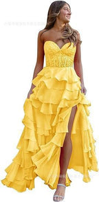 VelluraPetite Strapless Slim Fit Evening Dress with Slit