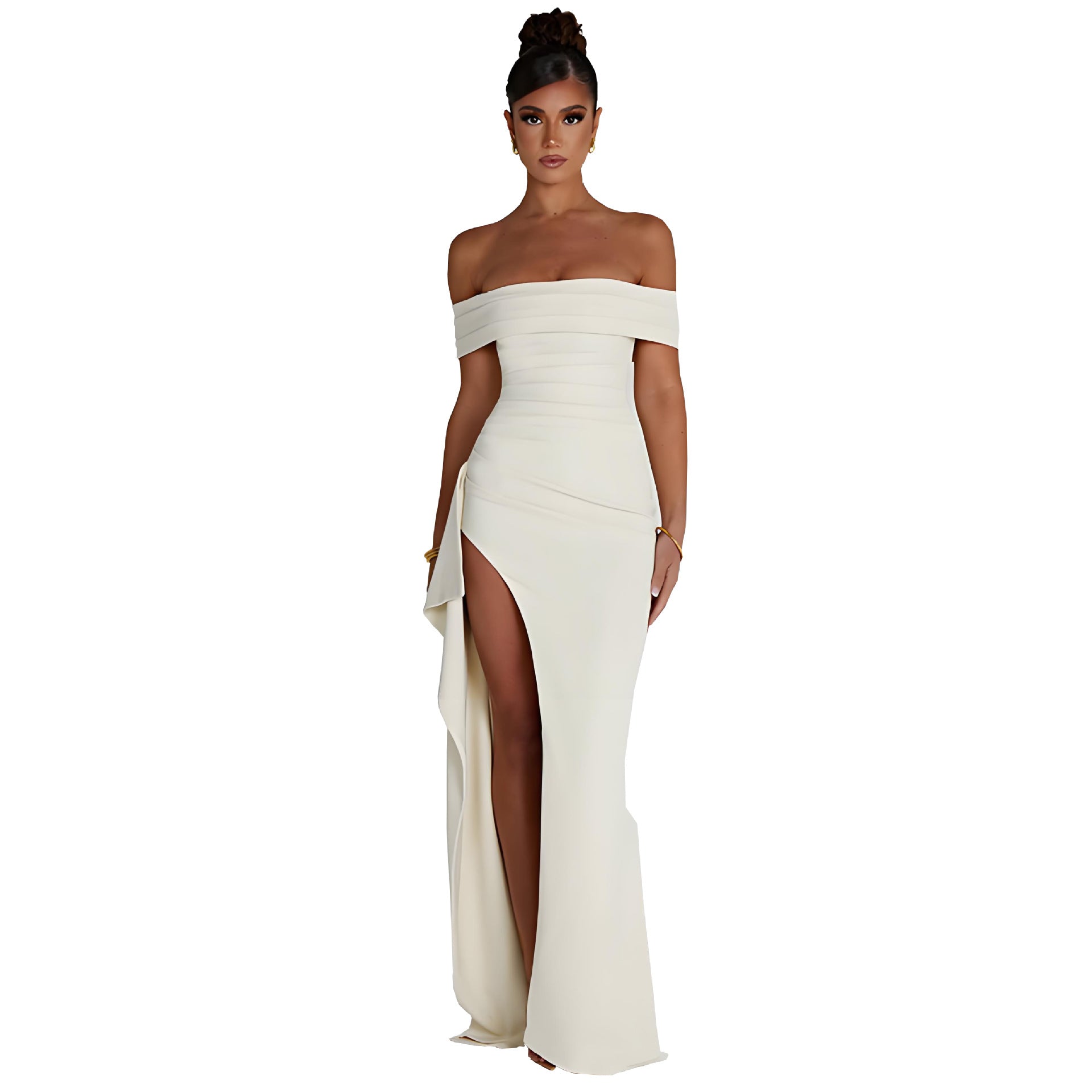 VelluraPetite Summer Tube Top Backless Slit Long Dress