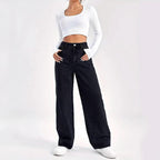 VelluraPetite High-Waist Straight Leg Denim Pants