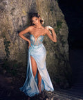 VelluraPetite Elegant Strapless Evening Gown