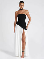 VelluraPetite Elegant Bodycon Long Dress with Crossover Strap