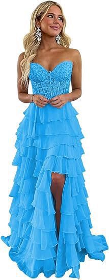 VelluraPetite Strapless Slim Fit Evening Dress with Slit