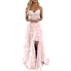 VelluraPetite Strapless Slim Fit Evening Dress with Slit