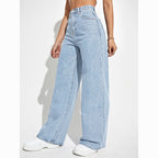VelluraPetite High-Waist Straight Leg Denim Pants