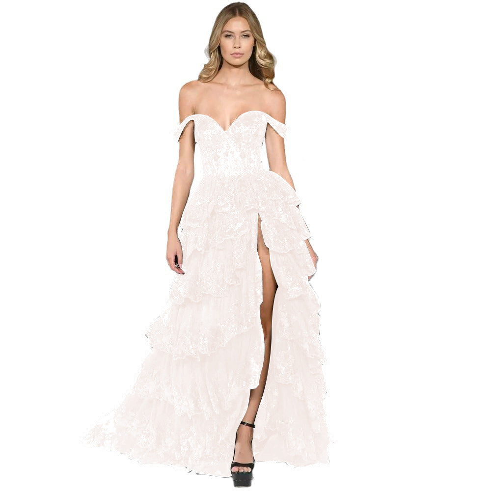 VelluraPetite Off-Shoulder Evening Dress with Slimming Fit