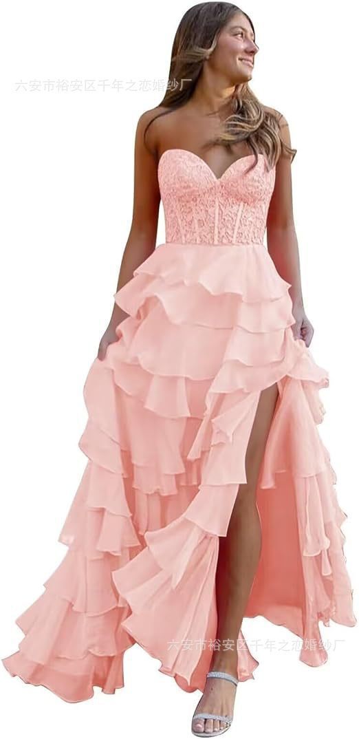 VelluraPetite Strapless Slim Fit Evening Dress with Slit