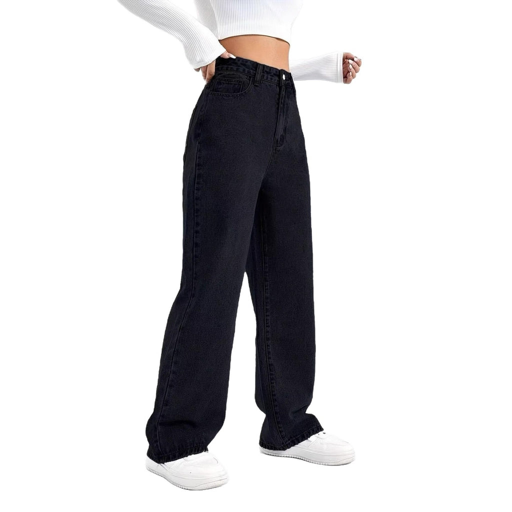 VelluraPetite High-Waist Straight Leg Denim Pants