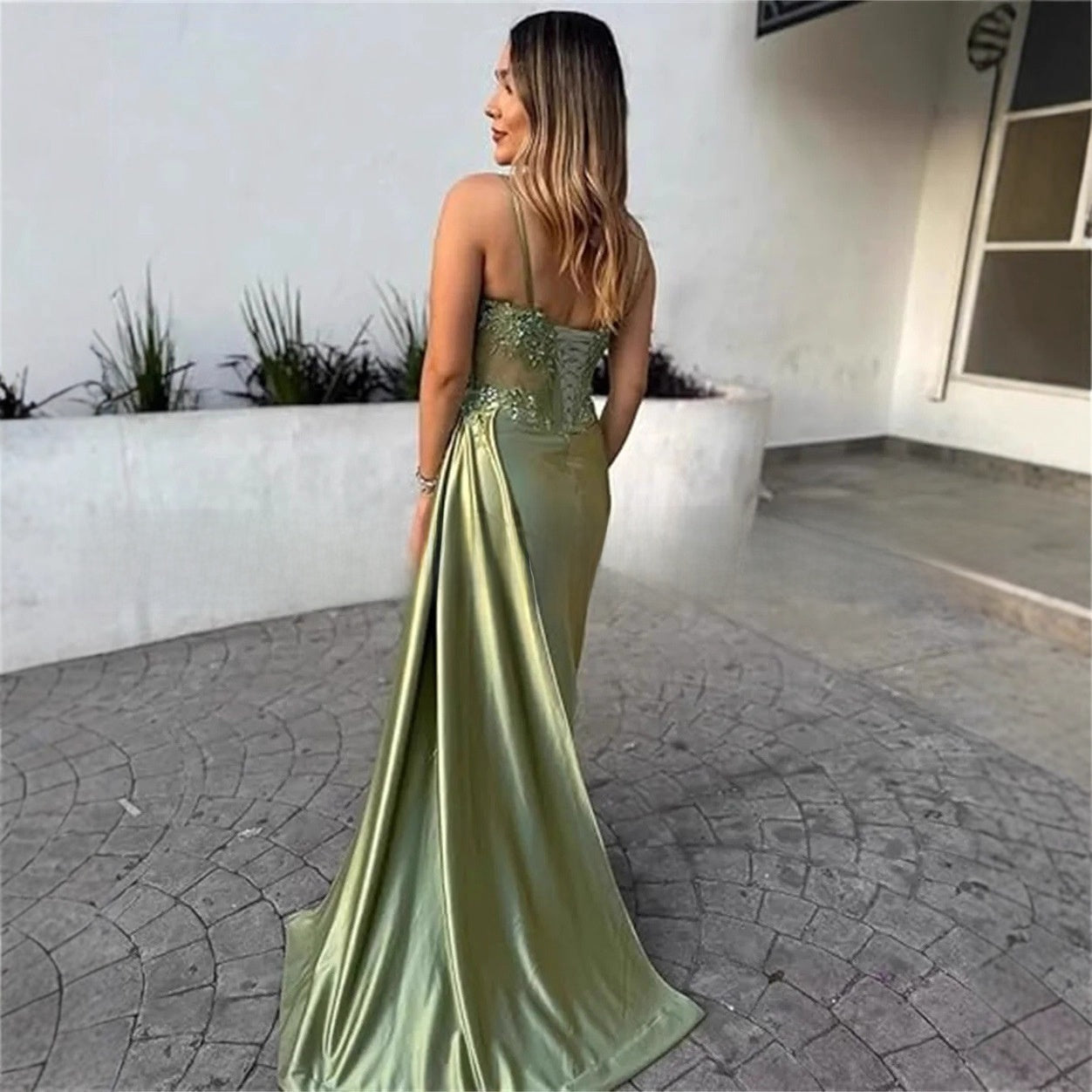 VelluraPetite Elegant Strapless Evening Gown
