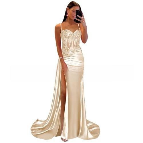 VelluraPetite Elegant Strapless Evening Gown