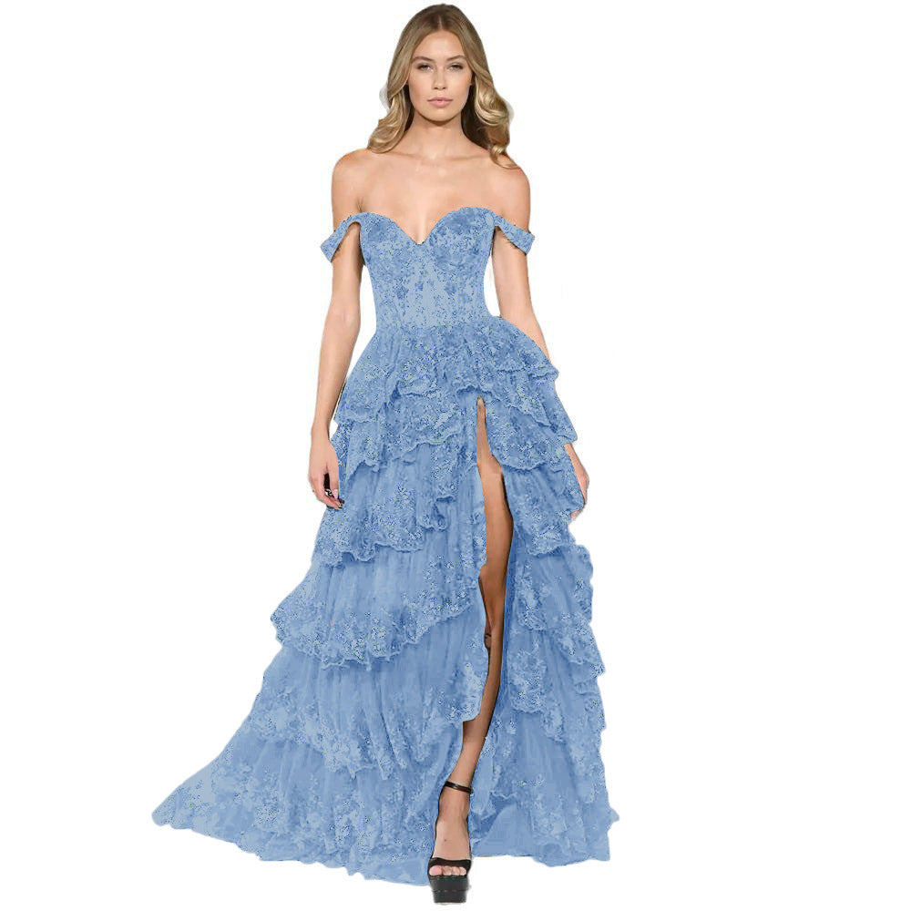 VelluraPetite Off-Shoulder Evening Dress with Slimming Fit