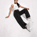 VelluraPetite High-Waist Straight Leg Casual Jeans