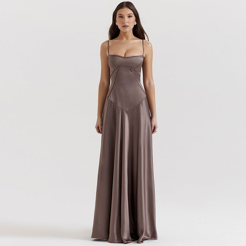 VelluraPetite Sling Backless Long Dress