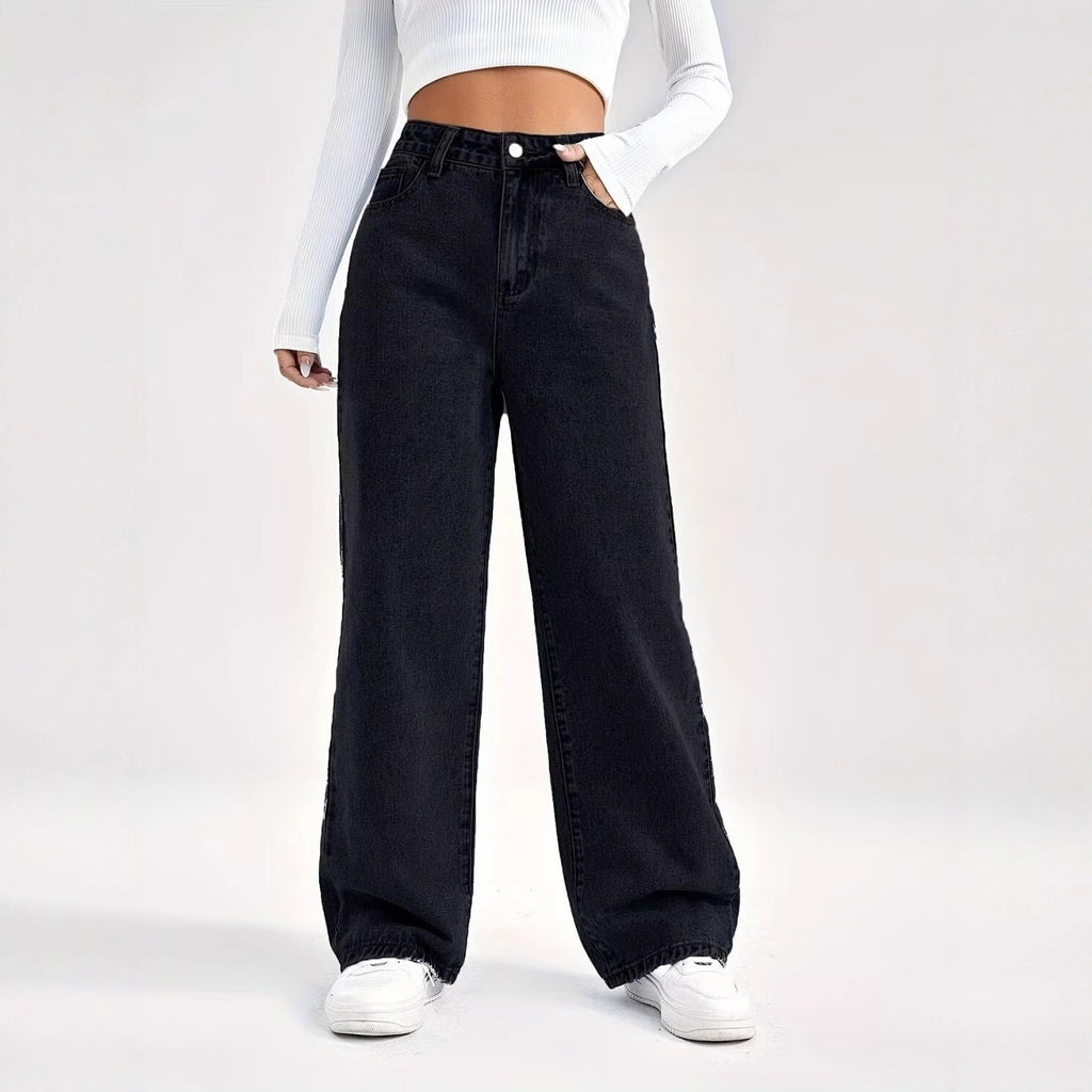 VelluraPetite High-Waist Straight Leg Denim Pants