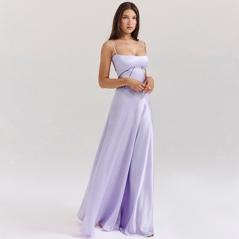 VelluraPetite Sling Backless Long Dress