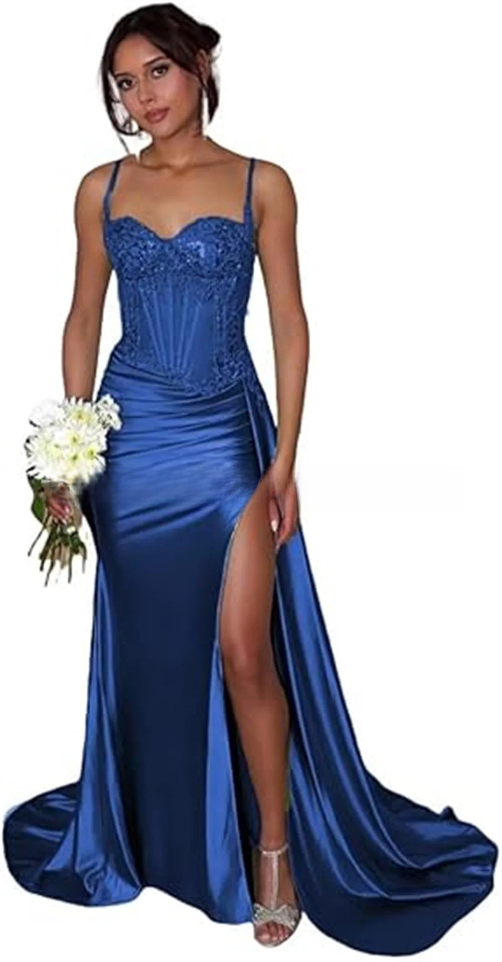 VelluraPetite Elegant Strapless Evening Gown