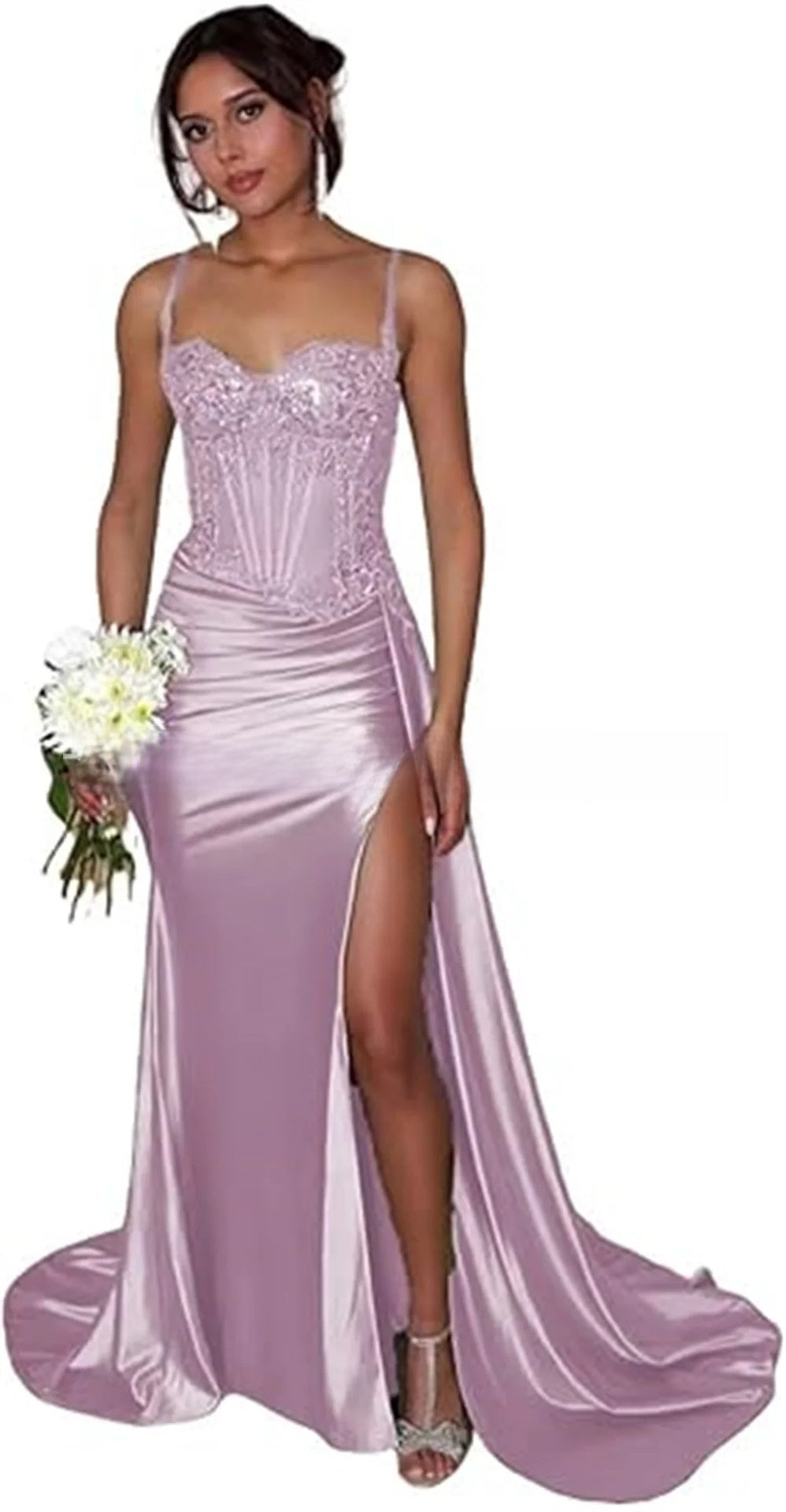 VelluraPetite Elegant Strapless Evening Gown