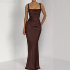 VelluraPetite Sleeveless High-Waist Slim Pleated Dress